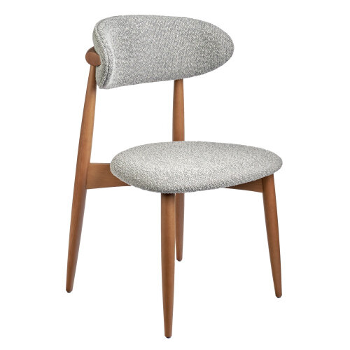 фото Стул BRADEX HOME Lucas светло-серый букле с ножками цвета орех