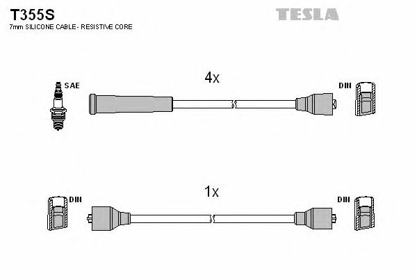 Провода свечные 2101-07 силикон Tesla T355S