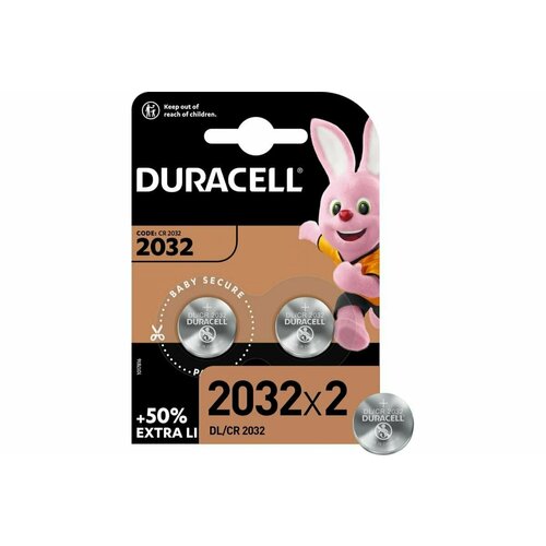 Батарейки Duracell CR 2032 литиевые, 3V, 2 шт