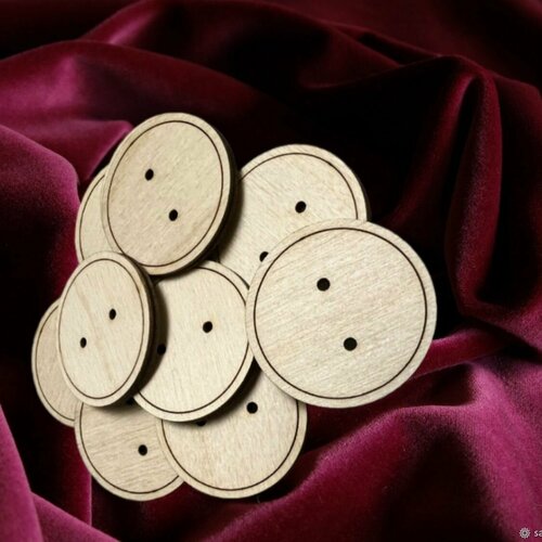 Пуговицы деревянные круглые (Диаметр 2см)