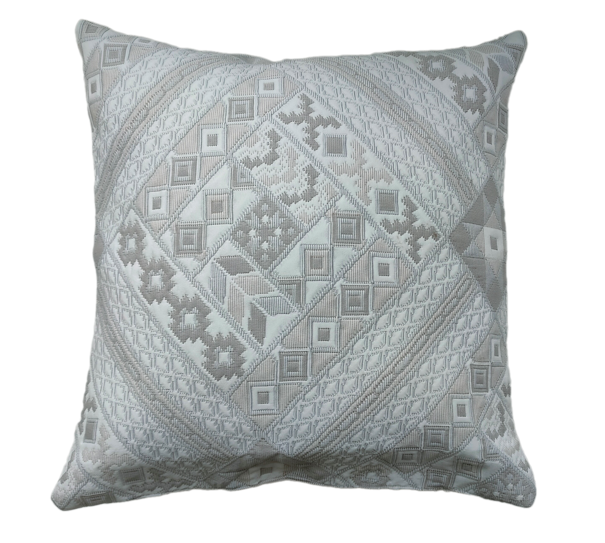 Подушка декоративная из гобелена 40х40см геометрия серая