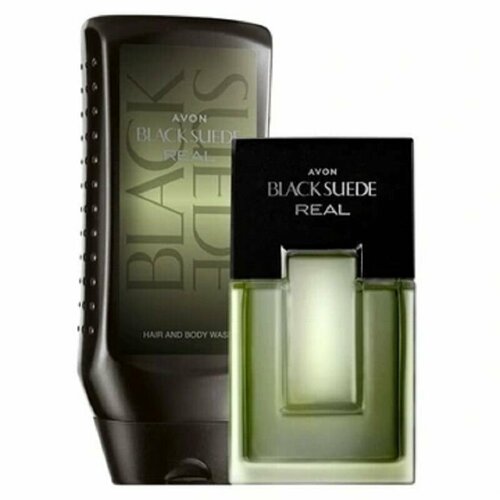 AVON Парфюмерный набор Black Suede Real (туалетная вода 75мл + Шампунь-гель 250мл) avon туалетная вода black suede real для него 75 мл новинка июня 2023года