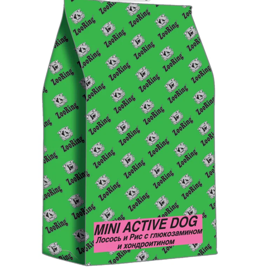 Zooring Mini Active Dog (Мини Актив Дог) Лосось и рис с глюкозамином и хондроитином 20 кг
