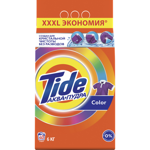 Стиральный порошок для цветного белья TIDE Аквапудра Color, автомат, 6кг