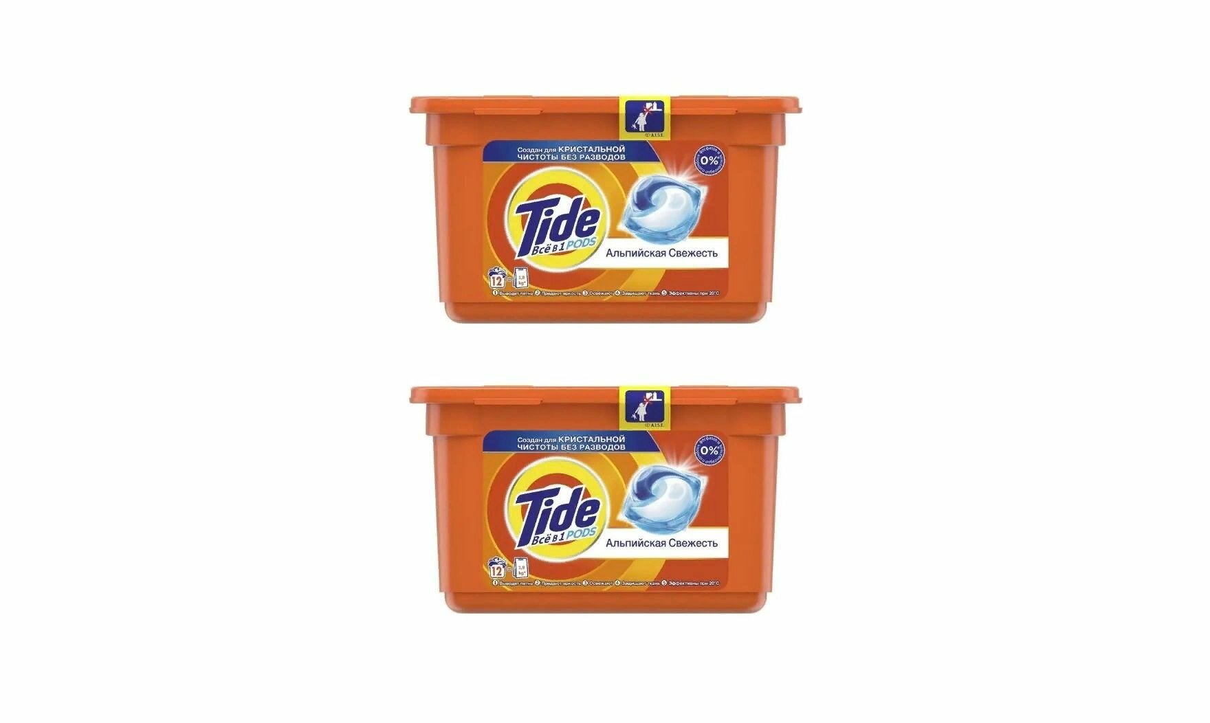 Tide Капсулы для стирки Альпийская свежесть, 12*22.8 гр, 2 упаковки