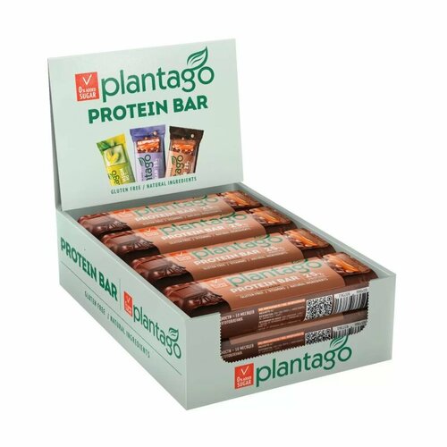 Протеиновые батончики Protein Bar + Collagen 12*40 г - двойной шоколад (Plantago)