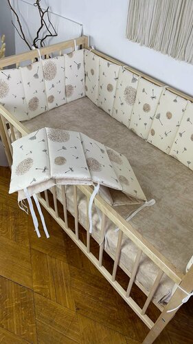 Изображение товара Комплект бортиков в детскую кроватку, тонкие стеганные