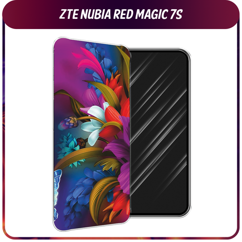 Силиконовый чехол на ZTE Nubia Red Magic 7S / ЗТЕ Нубиа Ред Меджик 7S Фантастические цветы гидрогелевая противоударная защитная пленка для zte nubia red magic 7s зте нубиа ред меджик 7s