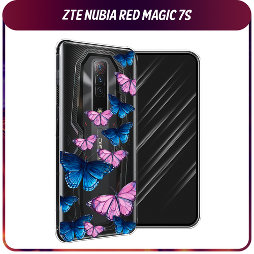 Силиконовый чехол на ZTE Nubia Red Magic 7S / ЗТЕ Нубиа Ред Меджик 7S Полет бабочек, прозрачный гидрогелевая противоударная защитная пленка для zte nubia red magic 7s зте нубиа ред меджик 7s