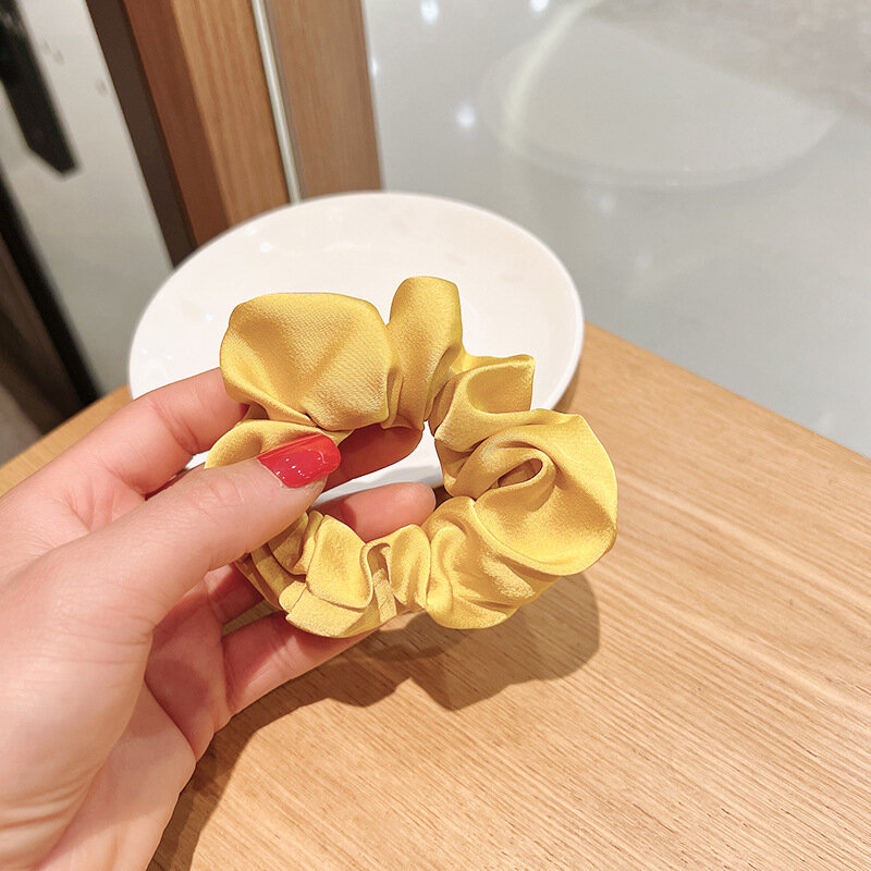 Резинка кольцо аксессуар для укладки волос материал желтый