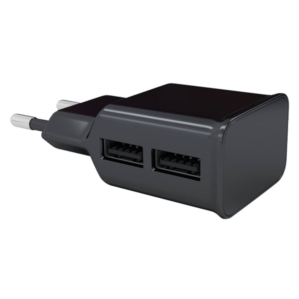 Зарядное устройство сетевое (220 В) RED LINE NT-2A, 2 порта USB, выходной ток 2,1 А, черное, УТ000009404 упаковка 2 шт.