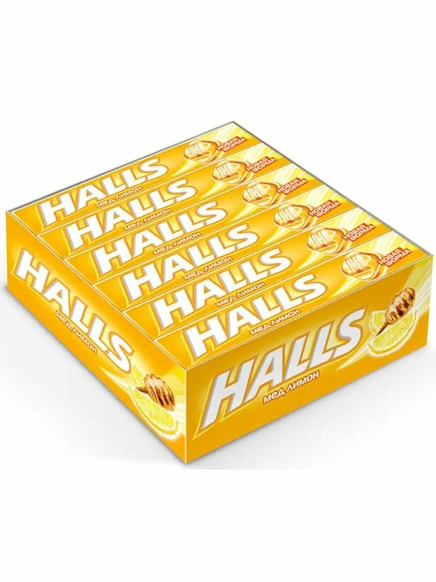 Леденцы Halls Мед Лимон12 шт по 25 грамм.