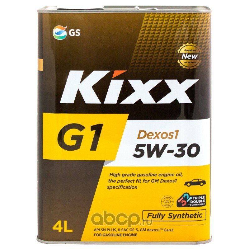 Синтетическое моторное масло Kixx G1 Dexos1 5W-30 SN Plus, 4 л, 1 шт.