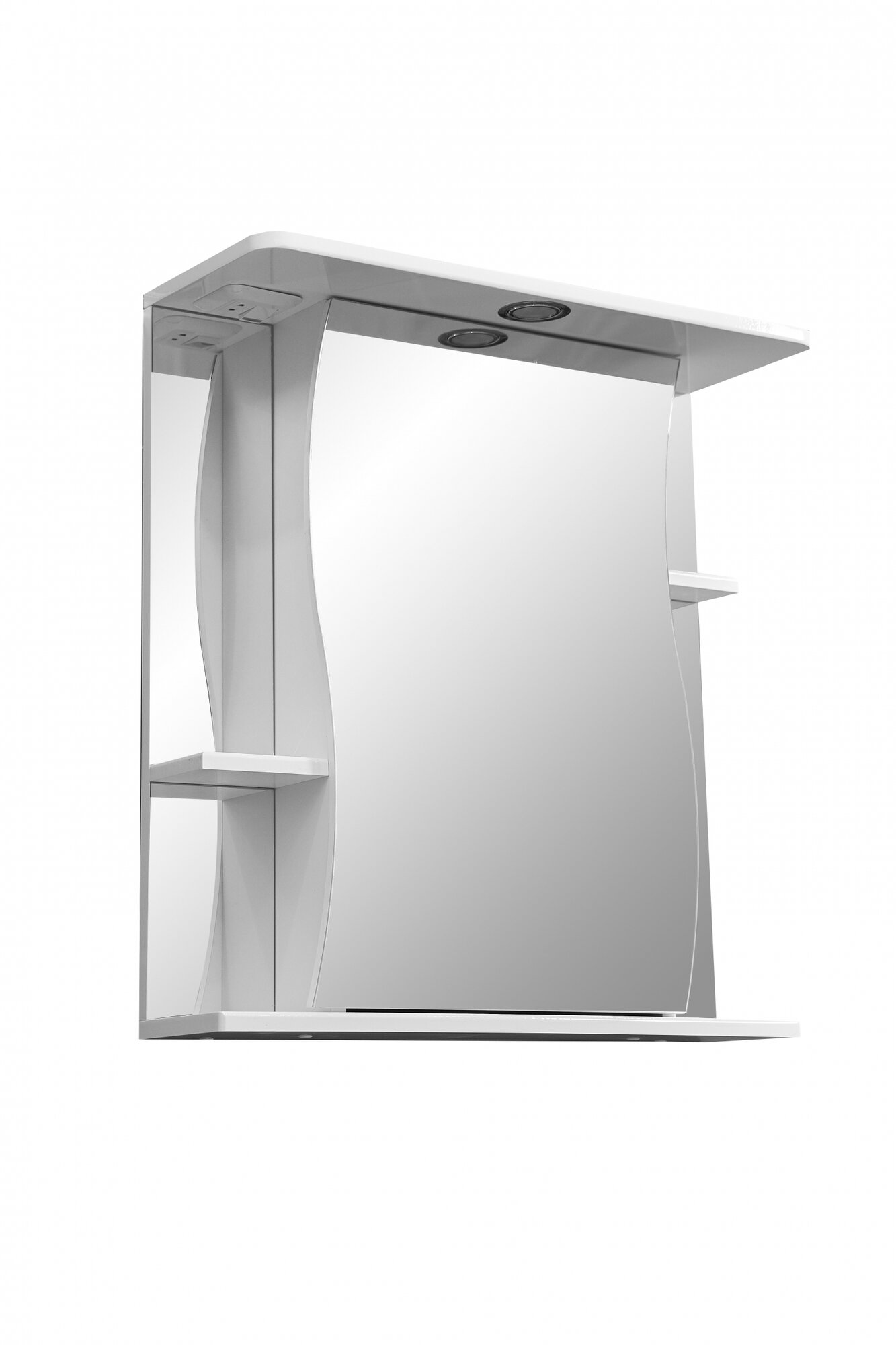 фото Зеркальный шкаф Stella Polar Волна Лолита 65/C SP-00000054, 65 см, подвесной, белый, правый