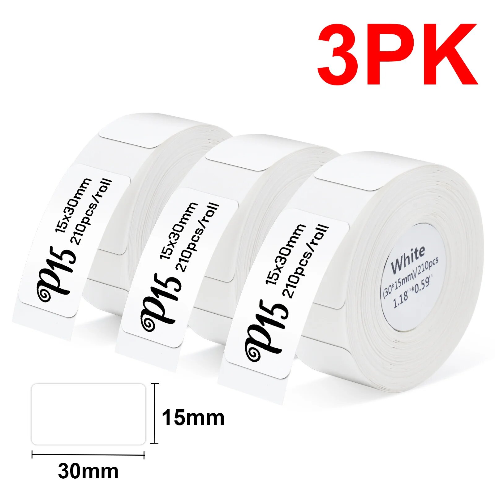 Термопринтер для этикеток P15, 3PK White 1530