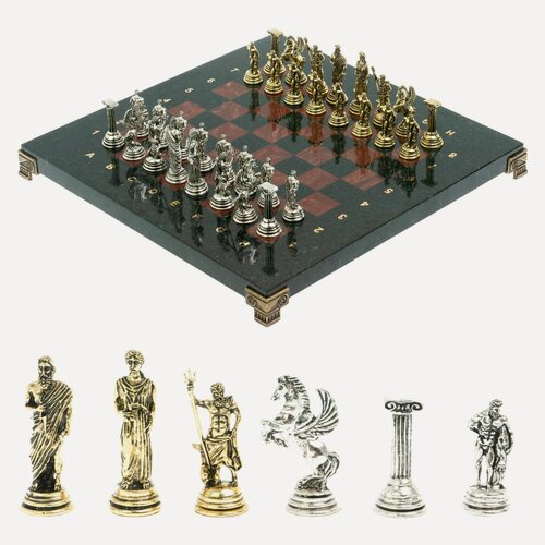 Изображение товара Шахматы "Подвиги Геракла" доска 28х28 см лемезит змеевик 122702