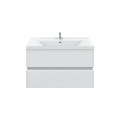 Тумба подвесная SanStar Велья 100 с раковиной Миранда 100 (комплект) для ванной комнаты белая