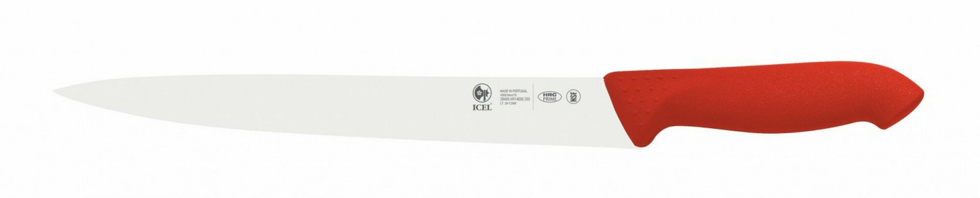 Нож для мяса 250/380, красный, антибактер. ручка, нержавеющая сталь, HoReCa Icel
