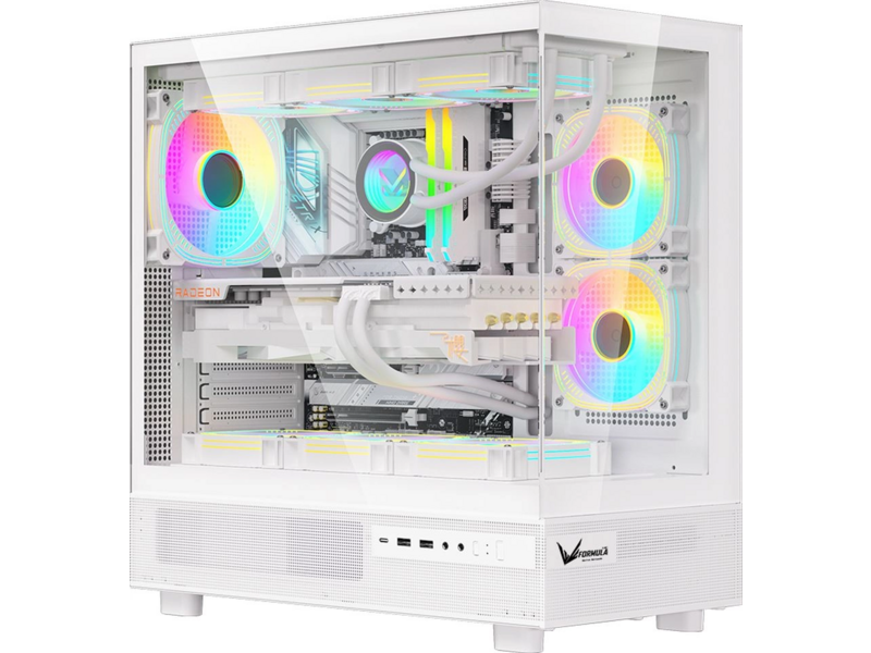 Корпус Formula Crystal Z8 FLOE белый без бп ATX 3x120mm 5x140mm 1xUSB2.0 1xUSB3.0 1xUSB3.1 audio bott PSU