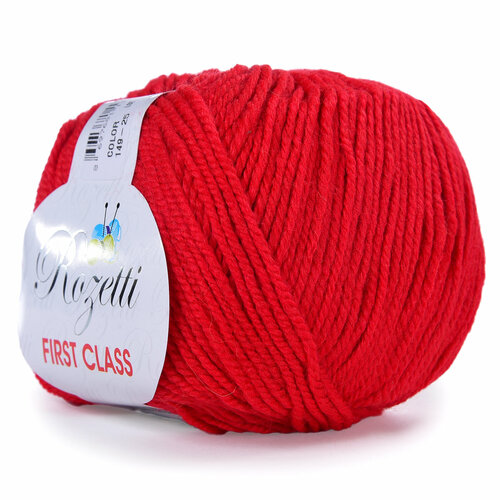фото Пряжа rozetti first class. 50% мериносовая шерсть, 50% микрофибра, 50гр/115м, (149-25 ярко-красный) 1 упаковка (10 мотков)