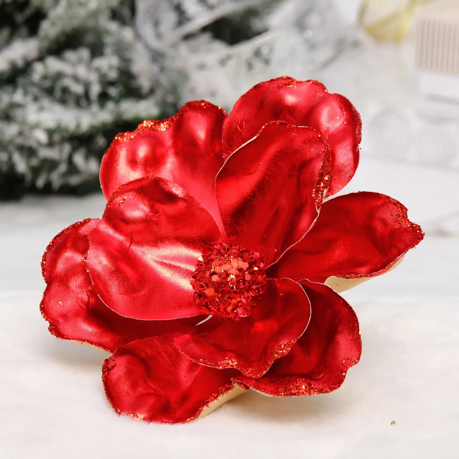 Украшение новогоднее пуансеттия 