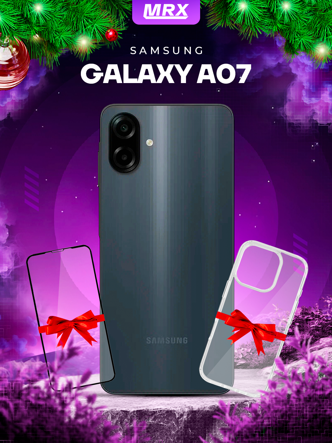 Смартфон Samsung Galaxy A07 6/128ГБ, дисплей PLS, 50МП, аккумулятор 5000мАч, Black