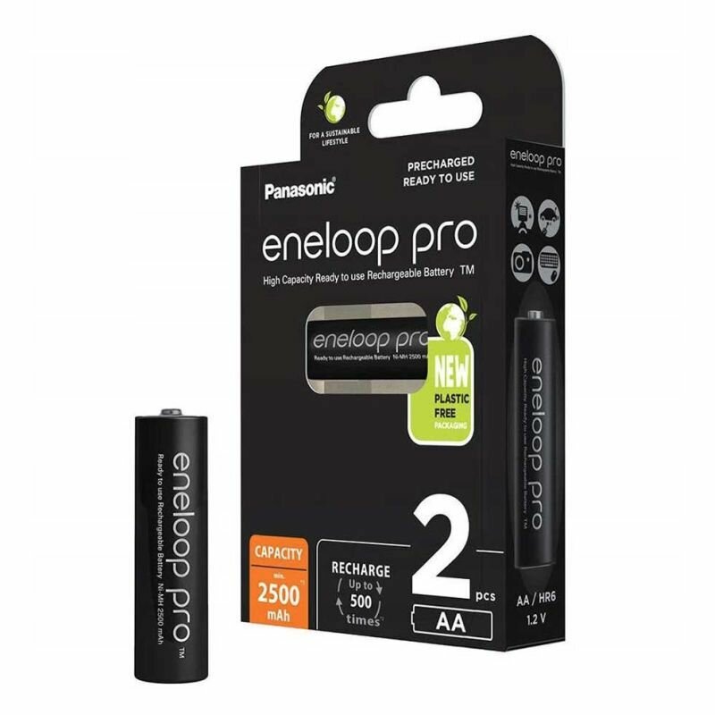 Аккумулятор PANASONIC Eneloop Pro AA 2500 2BP (BK-3HCDE/2BE) 2500 mAh, 2 шт, блистер, AA — фото 1