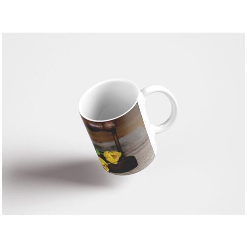 фото Кружка "тюльпаны, цветок, желтый 320 мл. белая" lotsprints