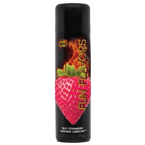 Разогревающий лубрикант Fun Flavors 4-in-1 Sexy Strawberry с ароматом клубники - 89 мл.