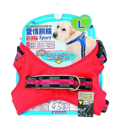 фото Шлейка-жилетка japan premium pet с балансером и функцией вентиляции для активных собак, размер l, красный