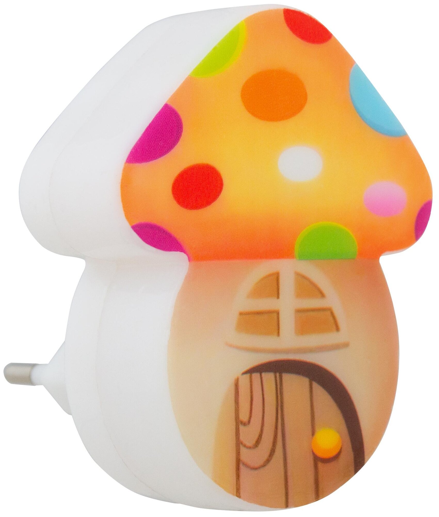 фото Ночник СТАРТ Гриб-домик оранжевый светодиодный, 0.5 Вт