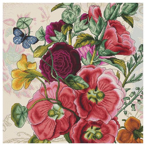 Luca-S Набор для вышивания Летние цветы (B2366), разноцветный, 28 х 28 см
