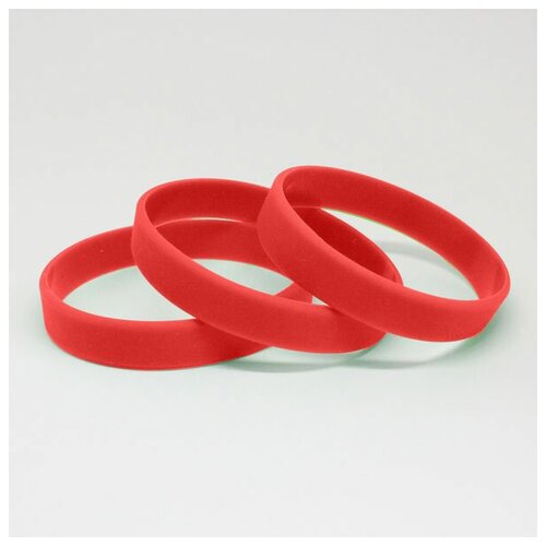 Браслет 100 штук Силиконовые браслеты без логотипа, размер L., размер 20 см, размер L, диаметр 6.4 см, красный