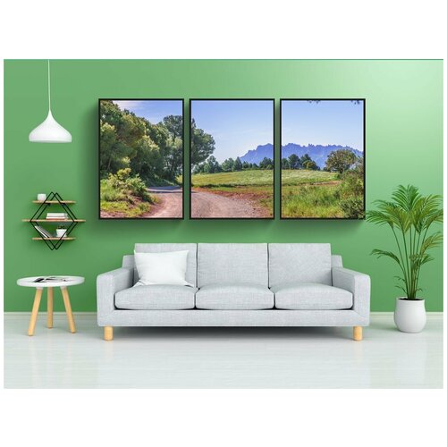 фото Набор модулных постеров для интерьера "путь, деревья, дорожка" 60x90 см. в тубусе, без рамки lotsprints