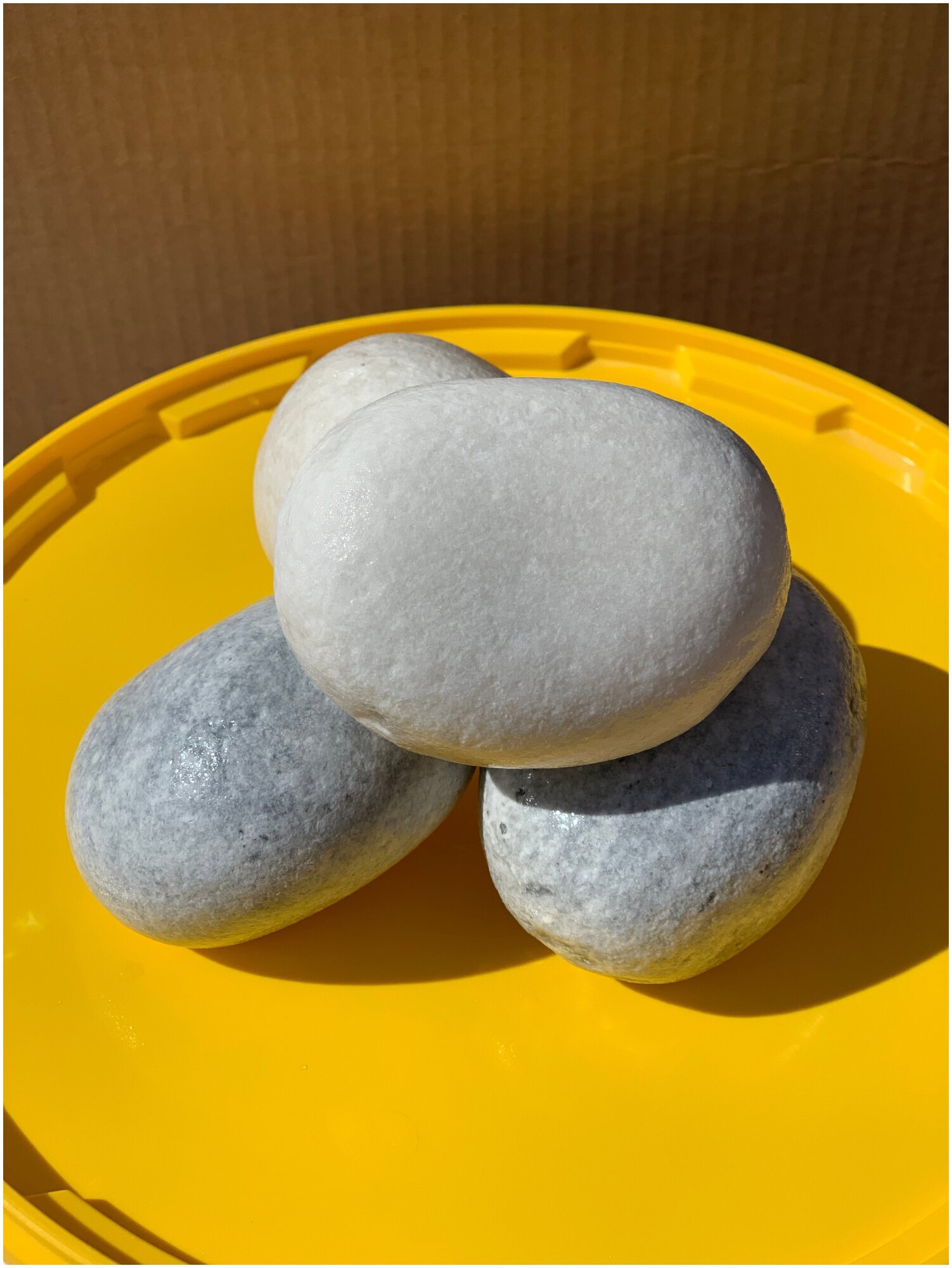 Камень для бани и сауны Кварц галтованный (15 кг, ведро) - фотография № 2