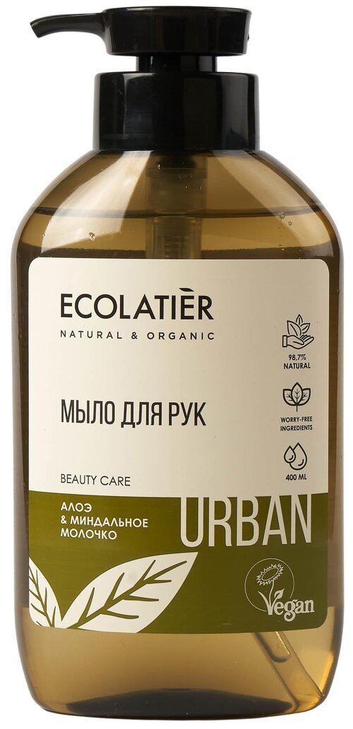 ECOLATIER Мыло жидкое Алоэ и миндальное молочко миндальное молочко, 400 мл, 460 г