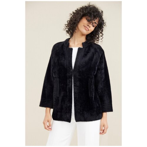 фото Кардиган с застежкой крючок без подклада 9328604804 черный 42 zarina