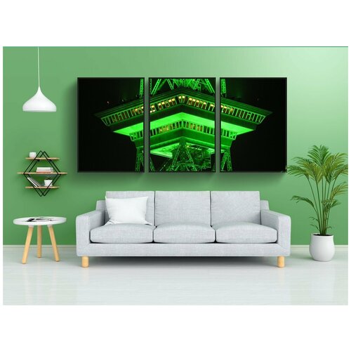 фото Набор модулных постеров для интерьера "радиовышка, берлин, ночь" 60x90 см. в тубусе, без рамки lotsprints