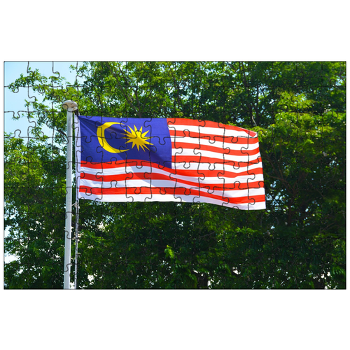 фото Магнитный пазл 27x18см."малайзийский флаг, флаг, малайзия" на холодильник lotsprints