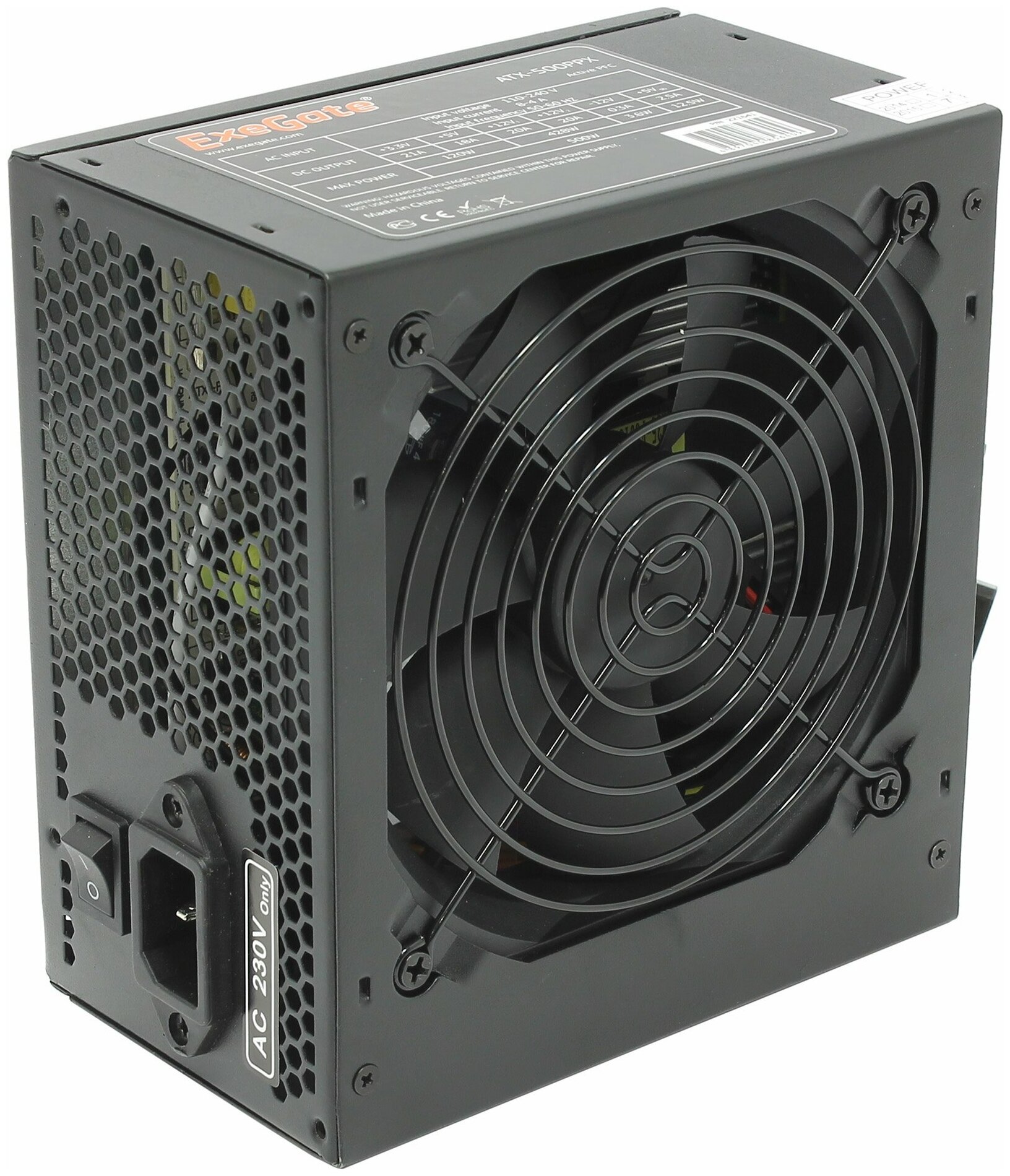 Блок питания ATX Exegate EX221641RUS 500W RTL, black, APFC, 14cm, 24p+(4+4)p PCI-E,4*IDE,5*SATA, FDD - фото №8