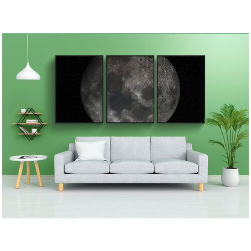 фото Набор модулных постеров для интерьера "луна, полнолуние, кратер" 60x90 см. в тубусе, без рамки lotsprints