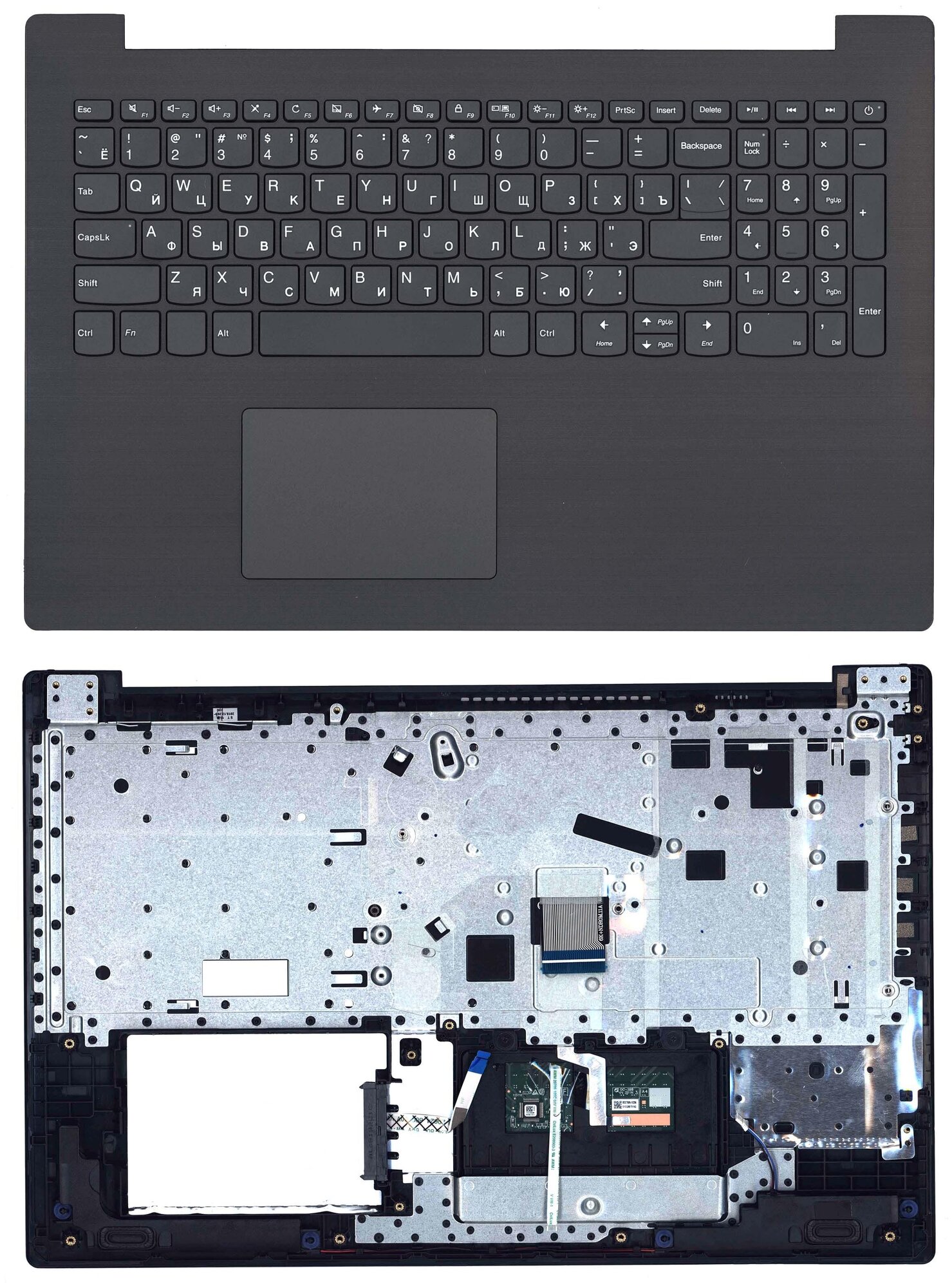 Клавиатура (топ-панель) для ноутбука Lenovo IdeaPad 330-15 черная с черным топкейсом