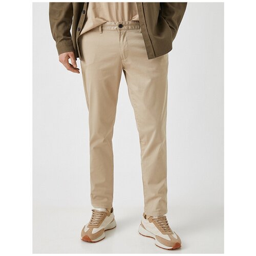 фото Брюки-джинсы koton men, 2yam42400bw, цвет: beige, размер: 32 32