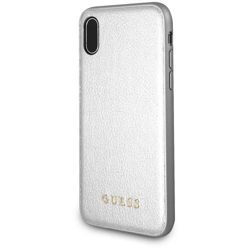 фото Чехол guess для iphone x/xs iridescent hard pu silver