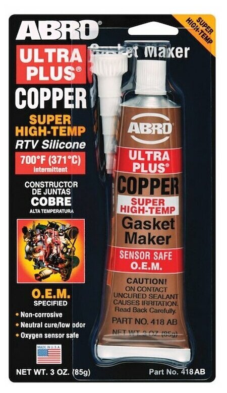 фото Герметик прокладок медный 85 гр. ABRO США