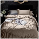Комплект постельного белья MariaG Home Песочный Тенсель Люкс 300TC, Евро, 2 наволочки 50*70 - изображение