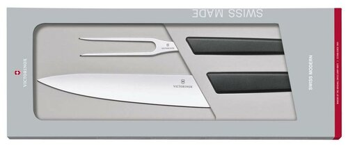 Набор кухонных ножей Victorinox Swiss Modern (6.9093.21G), вилка, чёрный