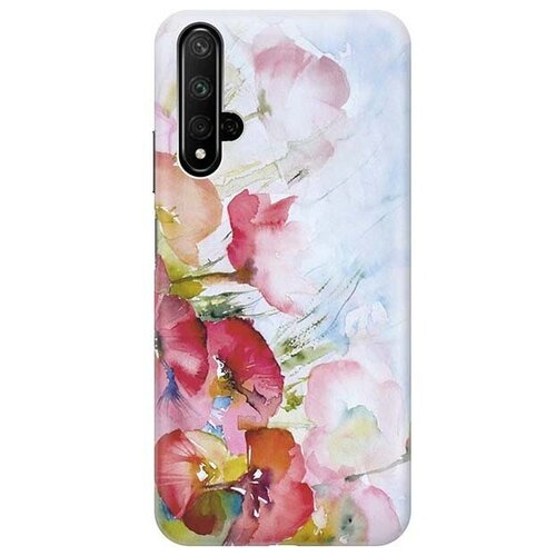 фото Ультратонкий силиконовый чехол-накладка для honor 20 / huawei nova 5t с принтом "акварельные цветы" gosso