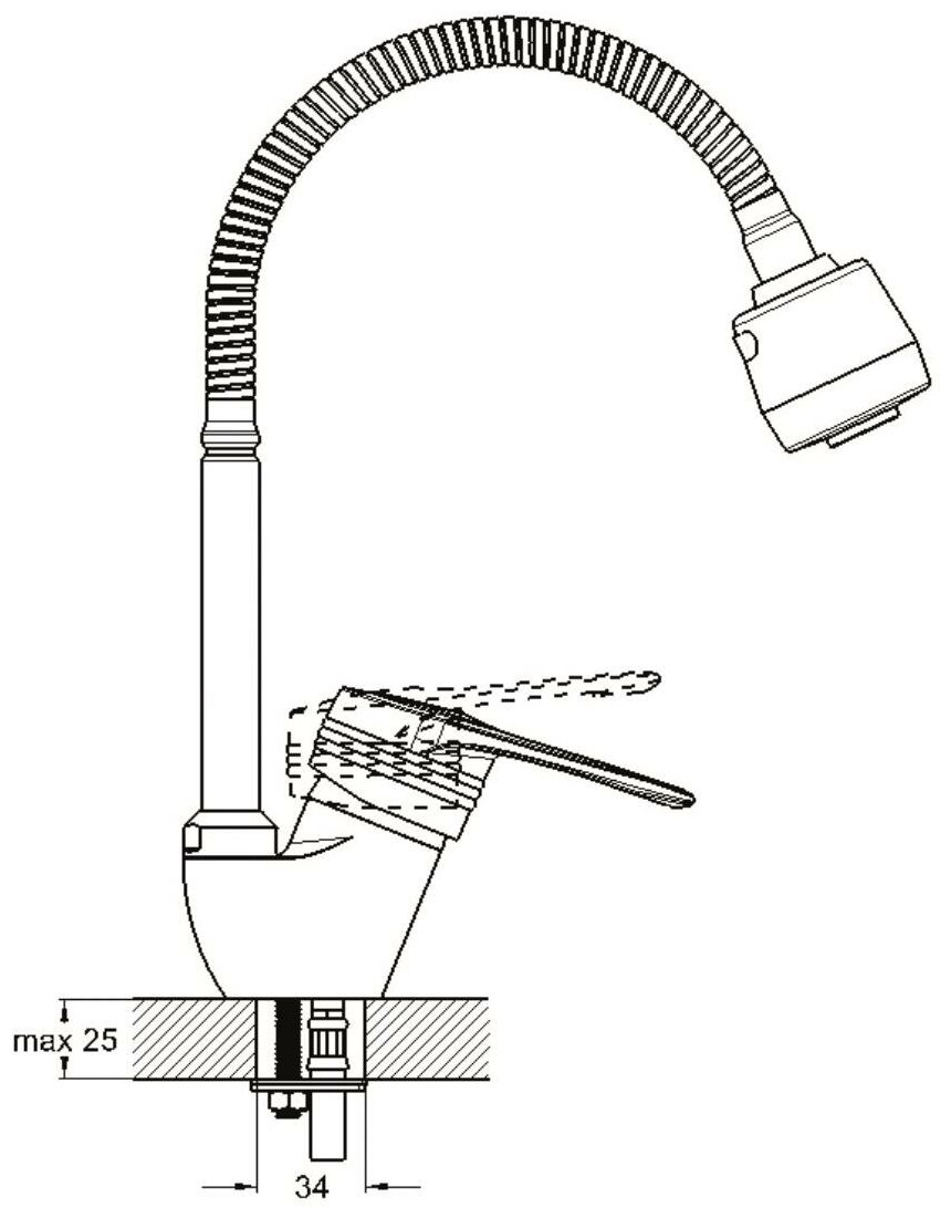 Смеситель для кухонной мойки Solone LOP4-B043-21