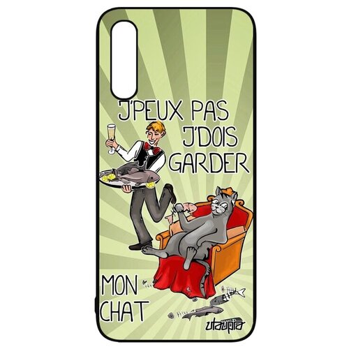 фото Противоударный чехол на телефон // samsung galaxy a50 // "не могу - сижу с котом!" карикатура комикс, utaupia, светло-зеленый